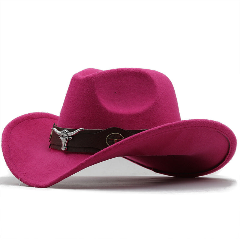 Fashion Woolen Western Denim Top Hat