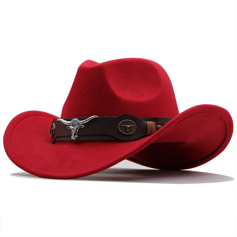 Fashion Woolen Western Denim Top Hat
